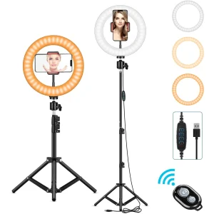 Illuminazione di riempimento per fotografia a LED con supporto per treppiede Fotocamera Studio fotografico Cerchio Led Selfie Ring Light Lampada per telefono Video Youtube