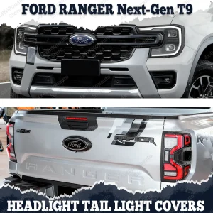 Copertura della lampada della luce della testa Protezione surround Trim Luci frontali Copertura dei fanali posteriori per Ford Ranger Next Gen T9 Raptor 2023- Accessori auto