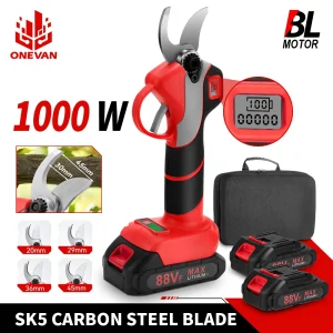 ONEVAN 30mm 4Gears Cesoie elettriche senza spazzole Potatura bonsai per alberi da frutto ricaricabili senza fili per Makita 18V Batteria Pin