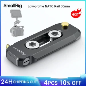 SmallRig Binario NATO a basso profilo 50 mm di lunghezza 6 mm di spessore Binario NATO a sgancio rapido con foro di montaggio da 1/4 “-20 per morsetto NATO -2468B