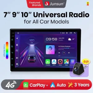 Junsun 7 9 10 pollici universale CarPlay Android Auto autoradio per VW Fiat Renault Nissan Hyundai GPS Multimedia autoradio Stereo