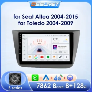 Schermo Android OSSURET per Seat Altea 2004-2015 Autoradio per Toledo 2004 -2009 Stereo Autoradio Video Lettori CarPlay GPS 6115