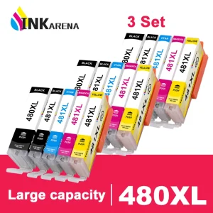 INKARENA 3Set cartuccia d’inchiostro PGI-480 PGI480 PGI-480XL CLI 481 XL sostituzione per Canon Pixma TR7540 TR8540 TS704 TS9540 TS9541C