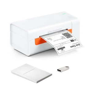 SucceBuy 203 dpi Stampante termica per etichette desktop Etichettatrice USB Adesivo Spedizione Stampante per codici a barre Compatibile con Windows/Mac OS