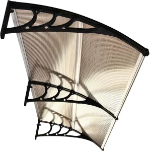 Tenda da finestra per esterni in policarbonato per porta d’ingresso, copertura per patio, baldacchino da giardino, parasole (marrone scuro)