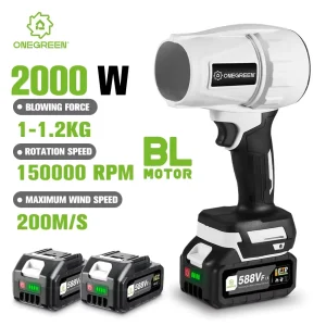 2000W Brushless Elettrico Turbo Ventilatore Jet Ventilatore 200M/S Cordless Ventilatore di Aria Violento Che Soffia Strumento di Potere per Makita 18V Batteria Spille