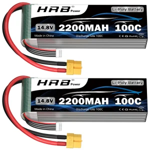 1/2PCS HRB 4S Lipo Batteria 14.8v 2200mah RC Batteria 100C con Connettore XT60 per 1/12 1/16 RC Auto Camion RC Barca RC Aereo