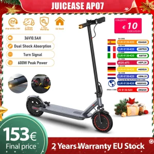 JUICEASE AP07 Scooter elettrico 35KM gamma 8.5 pollici Escooter 350W/600W potenza 31 KM/H APP Scooter elettrico doppio smorzamento indicatori di direzione