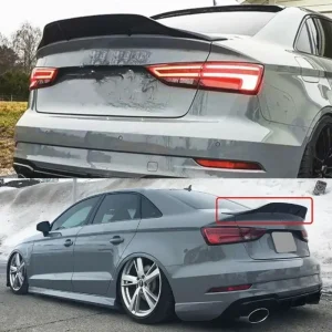 Spoiler per bagagliaio a becco d’anatra nero lucido per Audi A3 S3 RS3 8V Saloon RT Style 2014-20 coperchio per bagagliaio posteriore per auto Lip Body Kit Spoiler Wings