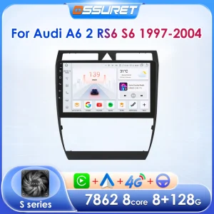 9 pollici 2Din Android autoradio GPS per Audi A6 C5 1997-2004 S6 RS6 Multimedia Audio Stereo Wireless Carplay lettore intelligente