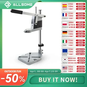 Allsome supporto da tavolo con staffa per trapano elettrico regolabile, supporto per trapano a mano