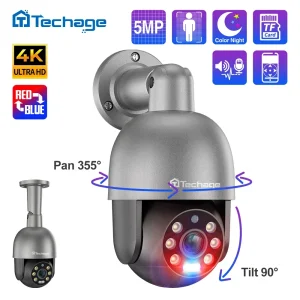 Techage 8MP 5MP PTZ POE Telecamera di sorveglianza IP Rete 4K Rilevazione umana Audio bidirezionale CCTV Sicurezza esterna ONVIF PT825G XMEYE