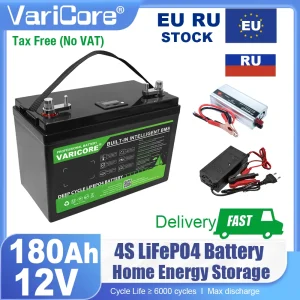 Nuovo VariCore 12.8V 180AH LiFePO4 Batteria 12V Litio Ferro Fosfato Batterie 6000 Cicli Auto da turismo Vento Solare Spedizione Imposta