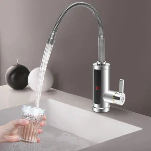 220V 3000W 360°Instant Electric LCD Faucet Fast Heating Tap Water Heater Hot/Cold Dual Use Stainless Steel For Kitchen Toilet