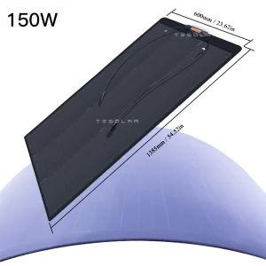 Pannello solare semi flessibile PET ETFE con tecnologia Shingle da 150 W Cella solare monocristallina per sistema di ricarica batteria 12/24/36/48 V