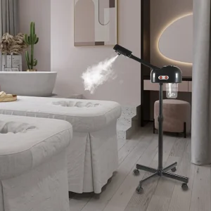 Vaporizzatore per il viso da 800 W, sauna facciale regolabile in altezza, spruzzatore per il trattamento del viso SPA, umidificatore a vapore con ozono 750 ml