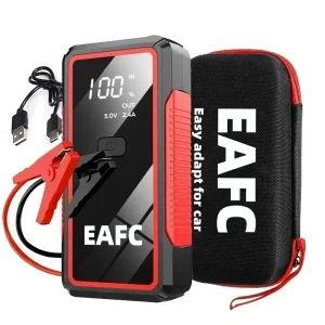 EAFC 12V Avviatore di emergenza per auto Accumulatori e caricabatterie di riserva Batteria per auto portatile Caricatore Dispositivo di avvio Illuminazione di avvio di emergenza automatica