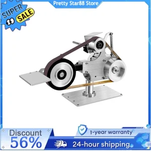 Levigatrice a Nastro da Tavolo 550W, Macchina per Lucidatura e Levigatura Fai-da-Te 5000rpm, Macchina a Nastro Abrasivo per Lavorazione Metalli/Creazione Gioielli