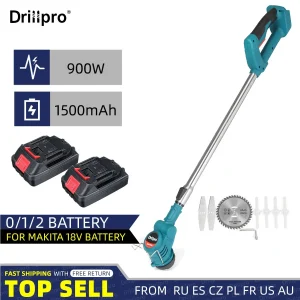 Drillpro 21V 900W tosaerba elettrico Cordless tagliaerba potatura attrezzo da giardino ricaricabile 2 batterie per batteria Makita 18V