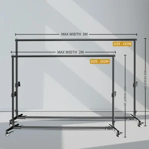 Supporto per sfondo fotografico SH 2X2M / 2X3M con 4 ruote e 4 clip a squalo per studio fotografico
