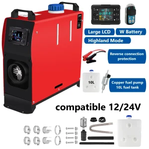Riscaldatore Diesel 2KW, Riscaldatore ad Aria 12V&24V 5KW per Auto con Avvio/Arresto Automatico e Timer, Riscaldatore da Parcheggio per Auto e Camion