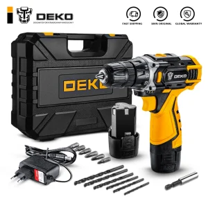 DEKO Trapano A Batteria 12V 16V 20V Mini Utensili Elettrici Senza Fili DC Batteria agli Ioni di Litio Cacciavite Elettrico Casa Trapano FAI DA TE