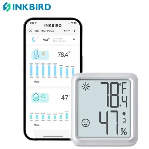 INKBIRD IBS-TH3-Plus Display digitale Termometro Igrometro Wifi Sensore di umidità della temperatura remoto per cantina da ufficio in camera da letto