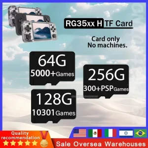 Per ANBERNIC RG35XX H TF Card Scheda di memoria Giochi precaricati 256G 300+ Giochi PSP Gioco portatile retrò PSP DC SS PS1 NDS