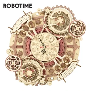 Robotime Zodiaco Orologio da parete TIME ART 3D Puzzle in legno Modello Building Block Kit Regalo fai da te per bambini Kid Adult Home Decor Orologio