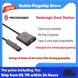 Redmagic Dock Station Porta di tipo C per Redmagic 10 Pro Accessorio per smartphone Pd Ricarica rapida Adattatore jack per cuffie da 3,5 mm per telefono da gioco Redmagic