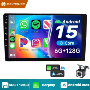 GEARELEC 9 pollici Autoradio Carplay Lettore Multimediale di Navigazione Android Auto GPS WIFI 8 + 128G Universale 2 Din Car Stereo per Nissan Hyundai Toyota Honda Ford