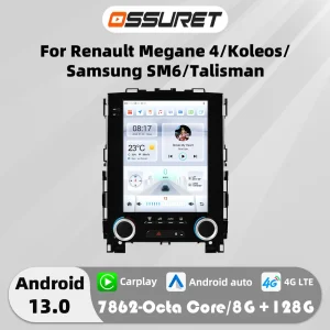 Autoradio Android 13 da 9,7 pollici per Renault Koleos Megane 4 Samsung SM6 Talisman 2017-2019 Lettore multimediale 4G Carplay 7862 Audio