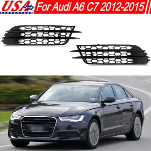 Per Audi A6 C7 paraurti Standard 2012-2015 cornice di copertura della griglia del fendinebbia a nido d’ape