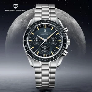 PAGANI DESIGN 2025 New Moon Orologi da uomo Orologio al quarzo di lusso Uomo Cronografo VK63 Regali da uomo AR Specchio con zaffiro Orologio luminoso