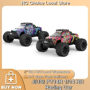 JIUSI PT14R V3 1/14 RC Auto Da Corsa 3S Batteria 4WD 80 km/h Motore Brushless 2.4G Telecomando 35C Ad Alta Velocità Fuoristrada RC camion