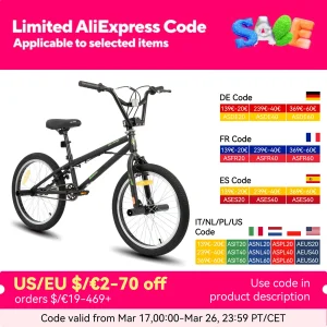 Bicicletta BMX per bambini Hiland Freestyle da 20 pollici, livello principiante ai ciclisti avanzati con giroscopio a 360 gradi e 4 picchetti, biciclette per bambini