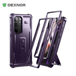 Dexnor per Samsung Galaxy S23 Ultra Custodia completa per carichi pesanti Protezione di grado militare Protezione per schermo e cavalletto integrati