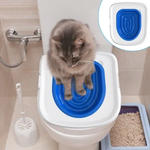 Riutilizzabile Cat Toilet Trainer prodotto per l’addestramento del gatto Set per l’addestramento in plastica lettiera per gatti tappetino per lettiera toilette per la pulizia degli animali domestici