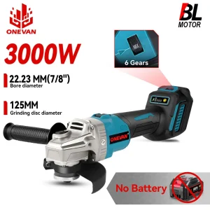 ONEVAN 125 MILLIMETRI Brushless Elettrico Smerigliatrice Angolare 6 Marce Cordless PolishIing Rettifica Taglio Utensili Elettrici Per Makita Batteria Spille