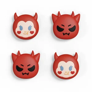 PlayVital Thumb Grips per Switch/Switch OLED/Lite – 4 cappucci per joystick per controller Nintendo Joycon-Red Little Devils