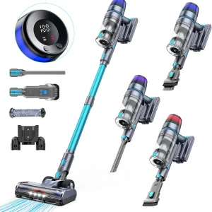 Homore 600W/56KPA Potente aspirapolvere senza fili con schermo a colori LED Modalità di aspirazione automatica Funzione autoportante