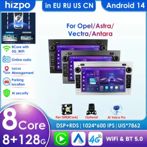 8GRAM 128GB Android 2DIN Autoradio GPS Lettore WiFi per Opel Vauxhall Astra HSJ Vectra Antara Zafira Corsa Vivaro Meriva No DVD