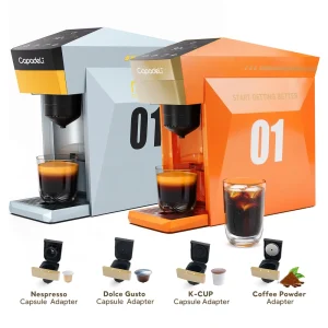 Macchina da Caffè 4-in-1 Compatibile con Capsule Dolce Gusto/Nespresso/Caffè Macinato/K-cup, 19 Bar, per Caffetteria