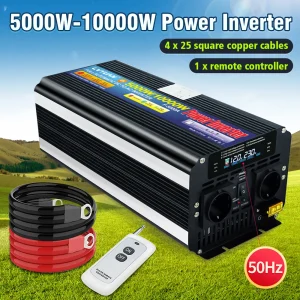 Inverter 10000W potenza DC 12V 24V a AC 220V tensione 50HZ convertitore Inverter solare per auto con LCD