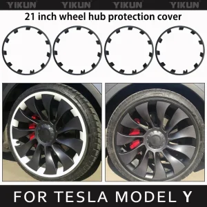 Per Tesla Modello Y 21 Pollici Cerchione Mozzo Ruota Protezione ABS Ruota Guard Coperture Accessori Auto Esterno Patch Protectors2018-2024