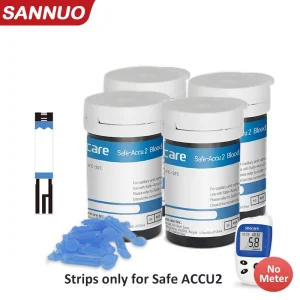 Strisce reattive per contatori di glicemia Sinocare da 100 pezzi (solo per Safe-Accu2) Test per sangue