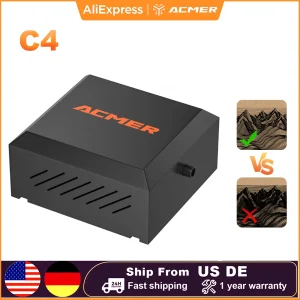 ACMER C4 Pompa d’aria 30L/min Kit di assistenza al flusso d’aria Rimuovi la polvere del fumo Sistema di assistenza all’aria regolabile per macchina per incisione laser