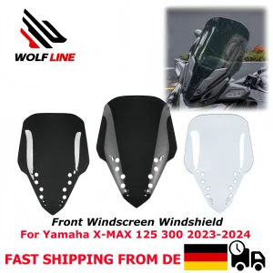 WOLFLINE Parabrezza per Yamaha X-MAX 125 300 Parabrezza Deflettore del Vento per Xmax300 Xmax125 Parabrezza Anteriore Spoiler 2023 2024