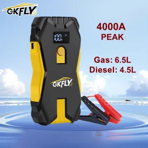 GKFLY 3000A/4000A Avviamento di emergenza per auto portatile 12V Benzina Diesel Dispositivo di avviamento Cavi Batteria per auto portatile Accumulatori e caricabatterie di riserva Buster