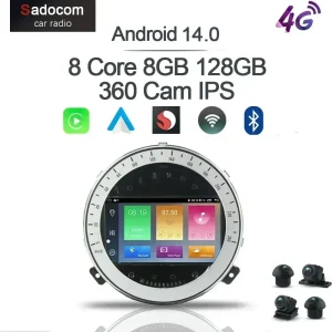 Wireless Carplay DSP 8GB 128GB 7 “Android 14.0 Autoradio Lettore multimediale Per BMW Mini Cooper R55 R56 R57 R58 R60 2007-2013